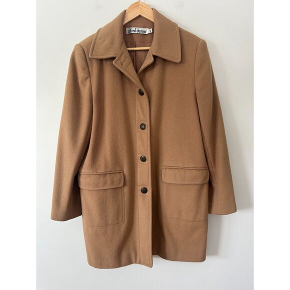 Womens Camel Wool Blend Button-Front Coat - Picture 1 of 10